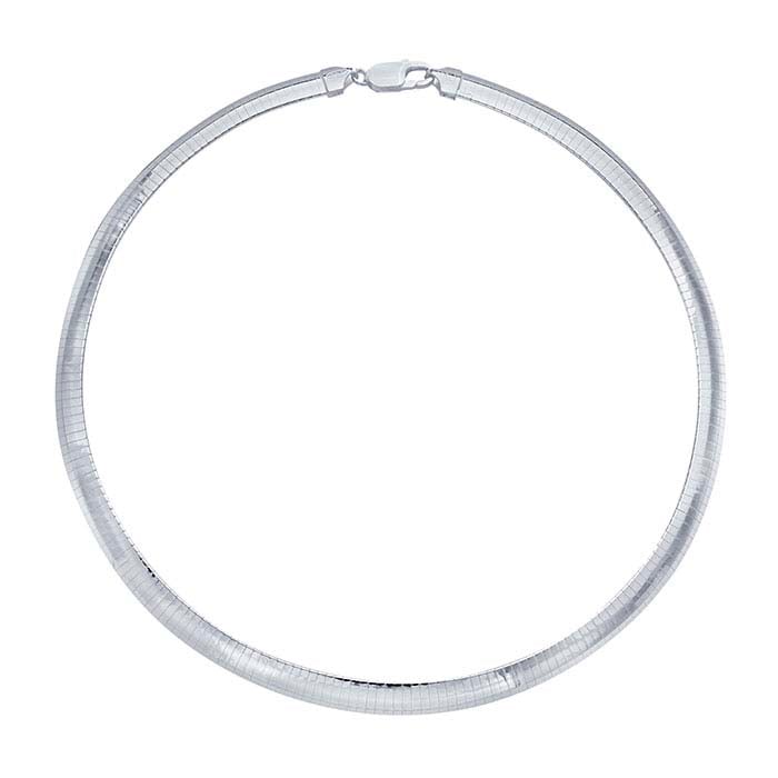Sterling Silver Flat Omega Round Neck Chain