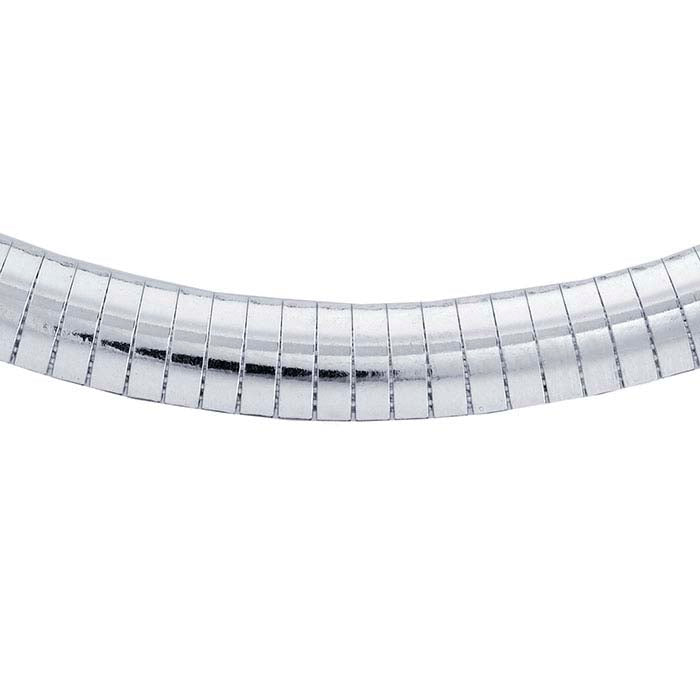 Sterling Silver Flat Omega Round Neck Chain