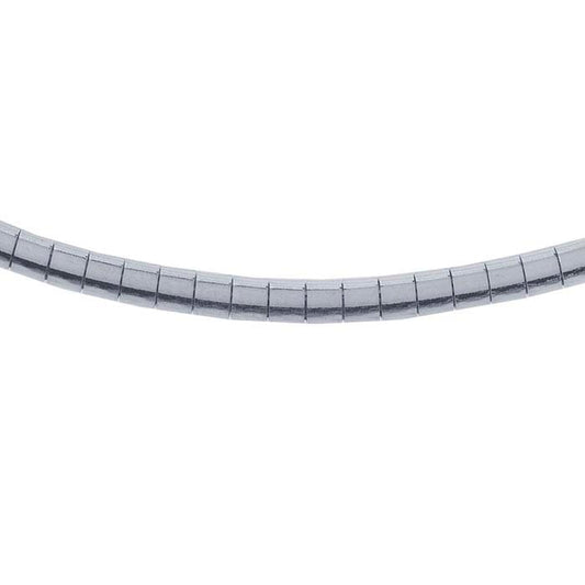 Sterling sølv 3 mm flad omega rund halskæde