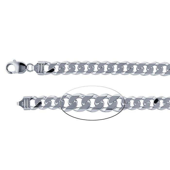 Sterling Silver Beveled Curb Chain