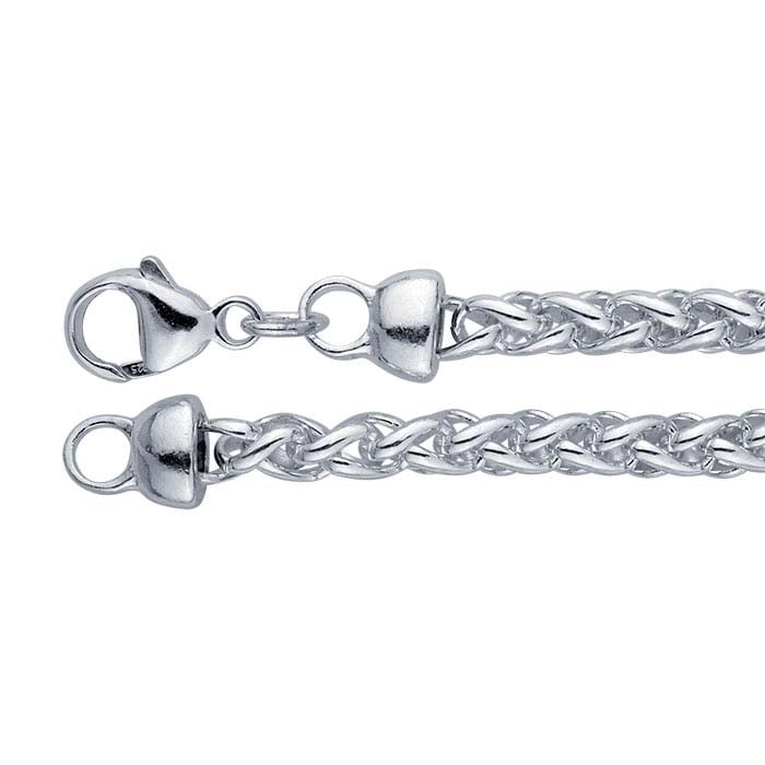 Sterling Silver Round Wheat Chain