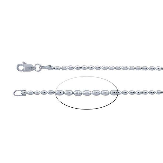 Sterling Silver Oval Bead Chain