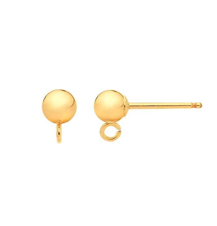 Ball Post Earring with Open Ring