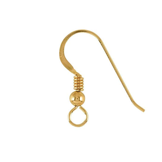 Flattened Ear Wire with Loop, Bead and Coil