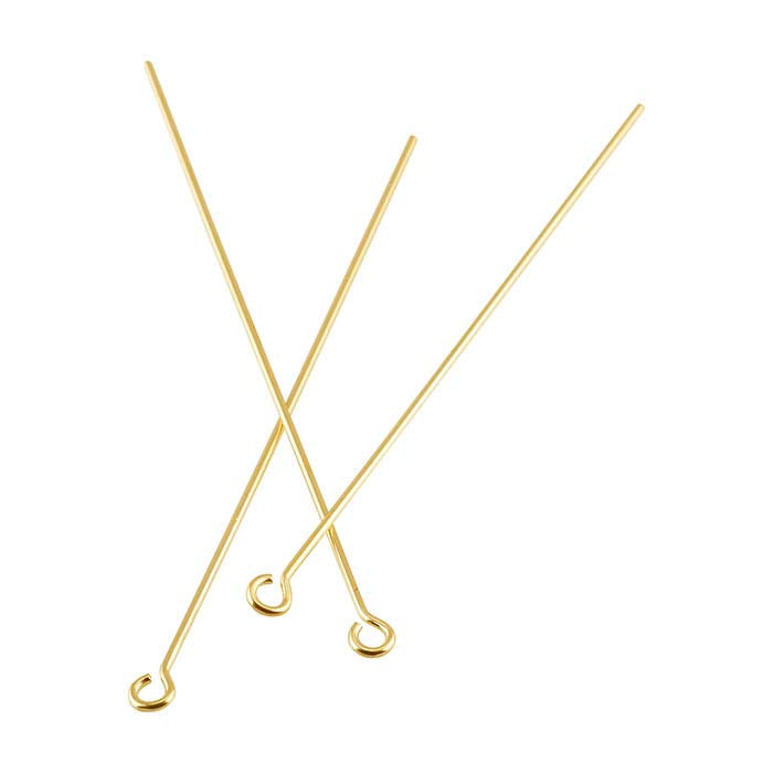 14/20 Yellow Gold-Filled Eye Pins, 1/2-Hard