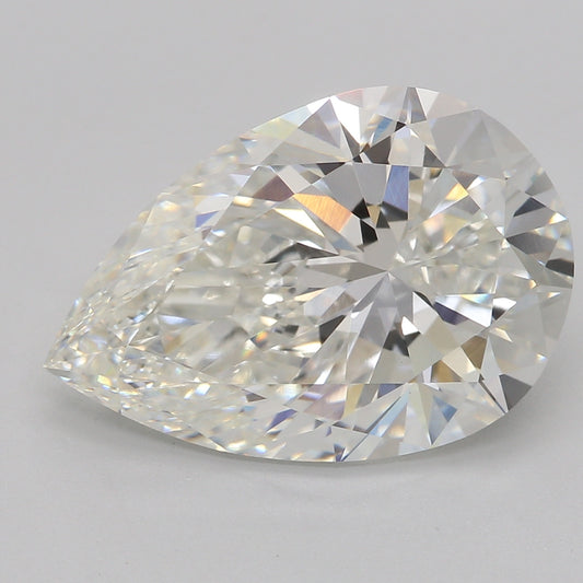 Laboratoriedyrket diamant 4,08 ct, pære, G, VVS2
