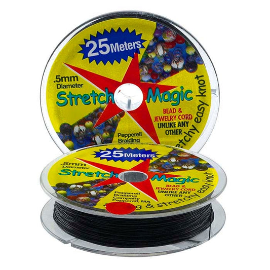 Stretch Magic Black 0.51mm Jewelry Cord, 25 Meters