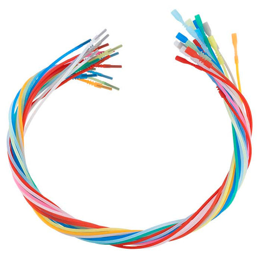 Cordoncino in gomma siliconica 2mm per collana assortimento colori trasparenti con chiusura a scatto