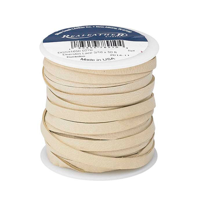 Плоский шнур из оленьей кожи Buckskin, 4,76 мм, катушка 15,24 м