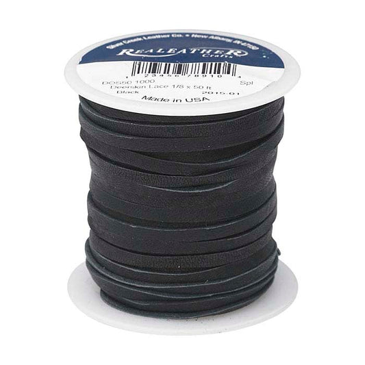 Juoda elnio odos 3,17 mm plokščia juostelė, 15,24 m ritė