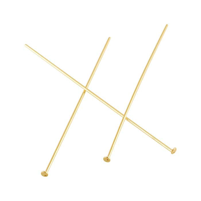 14/20 Yellow Gold-Filled Flat Head Pins, 1/2-Hard