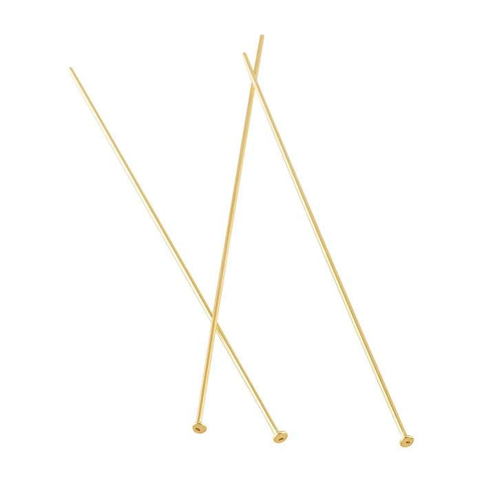 14/20 Yellow Gold-Filled Flat Head Pins, 1/2-Hard