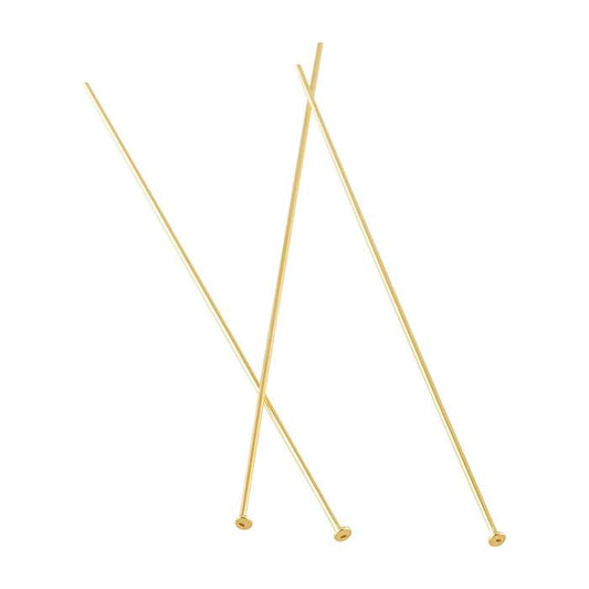 14/20 Yellow Gold-Filled Flat Head Pins, 1/2-Hard