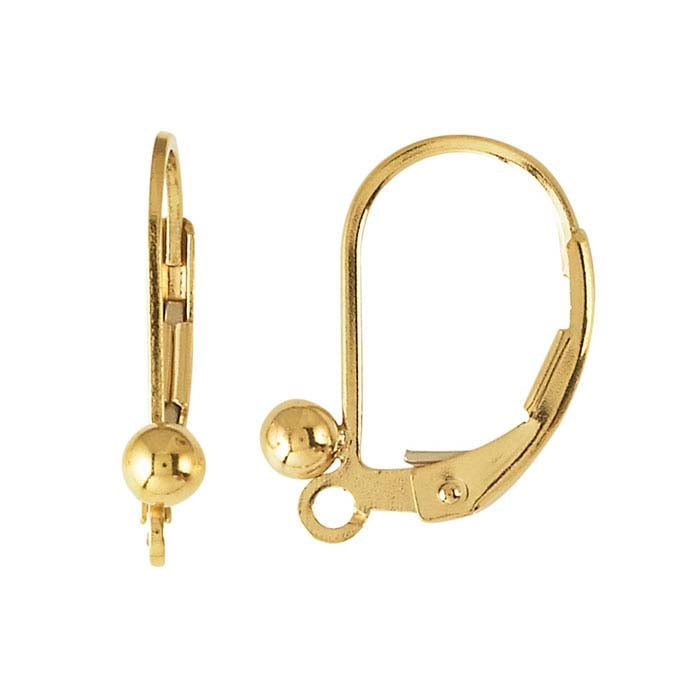 Ball Lever-Back Ear Wire with Open Ring