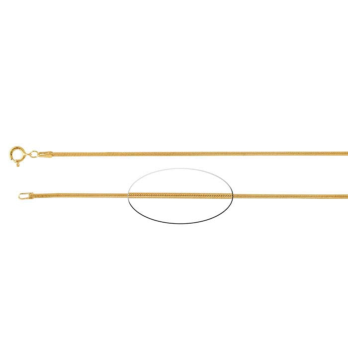 14/20 Yellow Gold-Filled Seamed Snake Chain