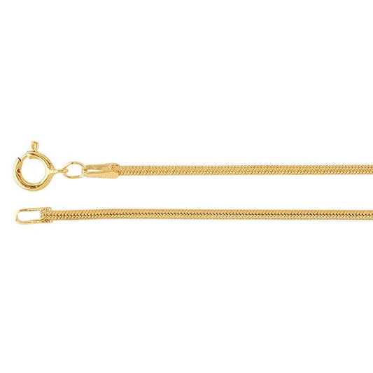 14/20 Yellow Gold-Filled Seamed Snake Chain