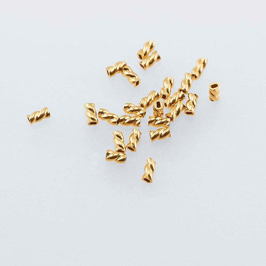 14/20 Yellow Gold-Filled Twist Tube Crimp Bead