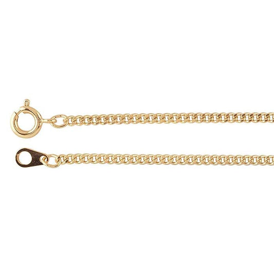 Steel Yellow Gold-Plated Diamond-Cut Curb Chain