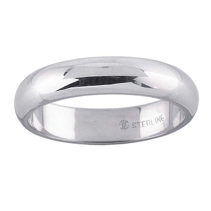 Nordt Sterling Silver Half-Round Wedding Band