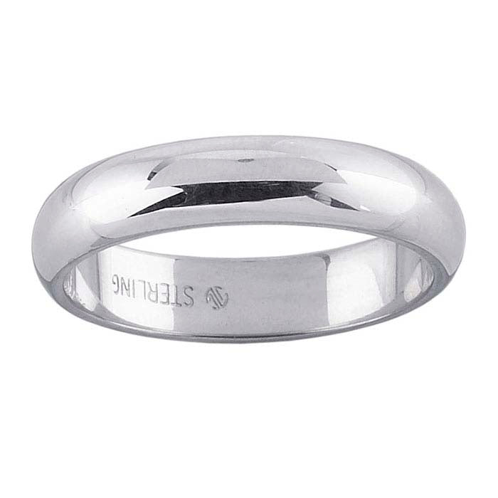 Nordt Sterling Silver Half-Round Wedding Band