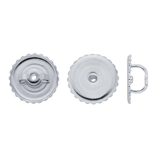 Écrou d'oreille fileté 8,9 mm en or blanc 14 carats