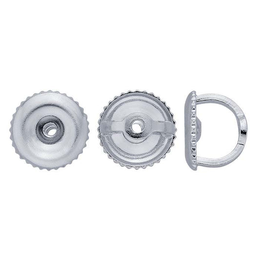 Écrou d'oreille fileté 6,4 mm en or blanc 14 carats