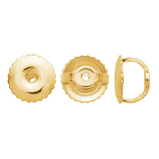 Écrou d'oreille fileté 6,3 mm en or jaune 14 carats