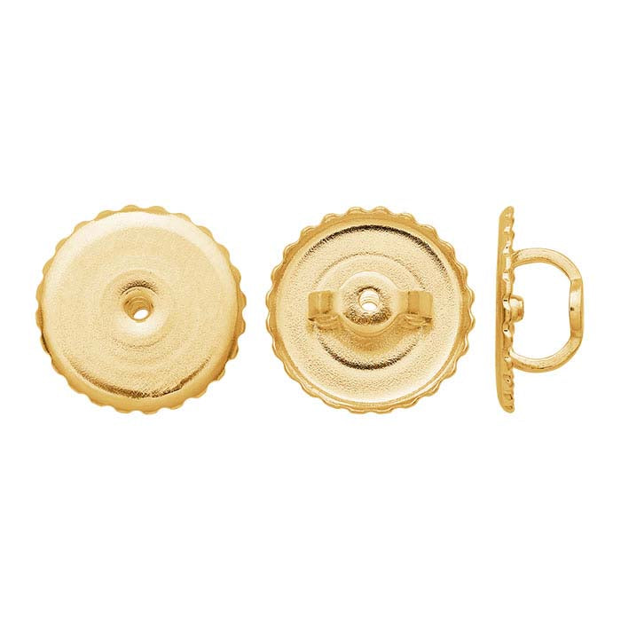 14K Yellow Gold Threaded Ear Nut