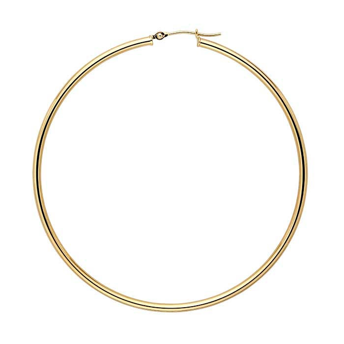 14K Yellow Gold Tubing Hoop Earring