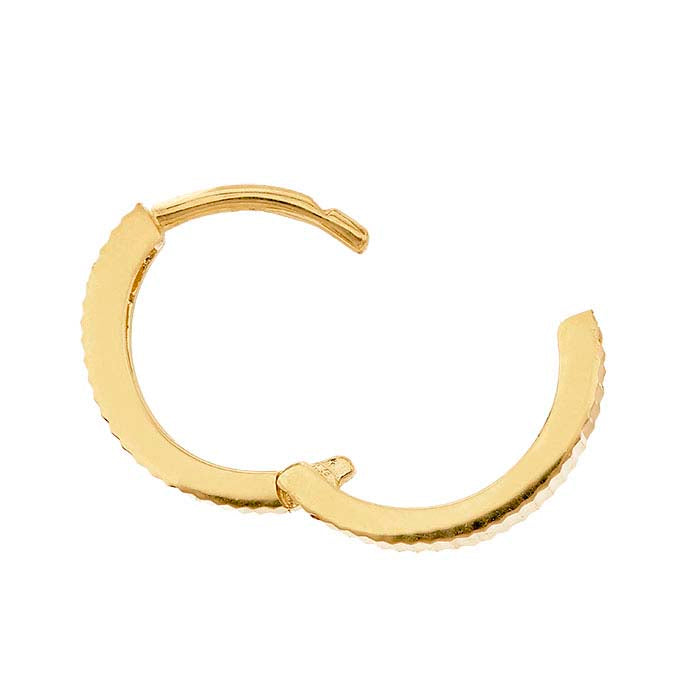 14K Yellow Gold Horizontally Diamond-Cut Huggie Hoop Earrings