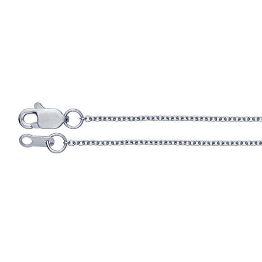 18K Palladium White Gold Oval Cable Chain