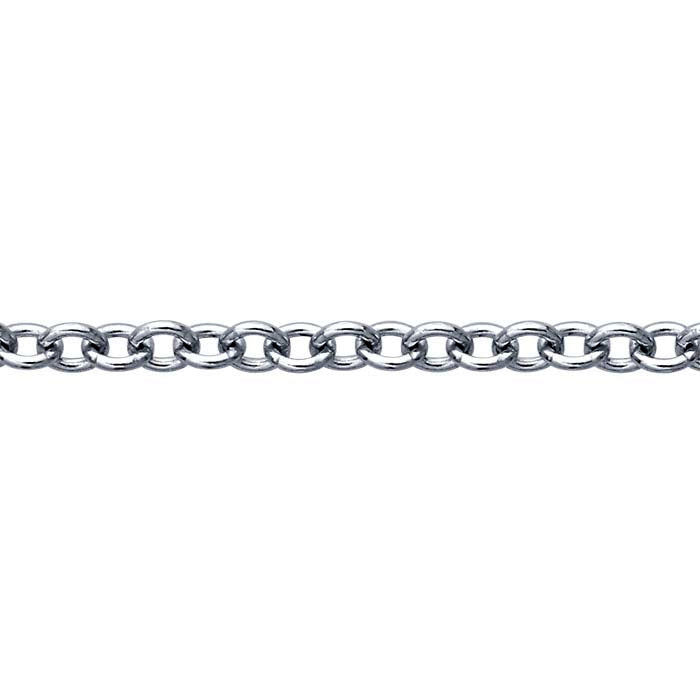 18K Palladium White Gold Oval Cable Chain