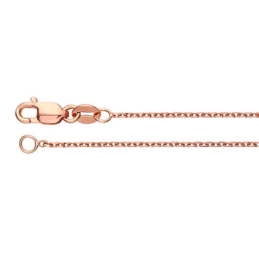 14K Rose Gold Beveled Cable Chain