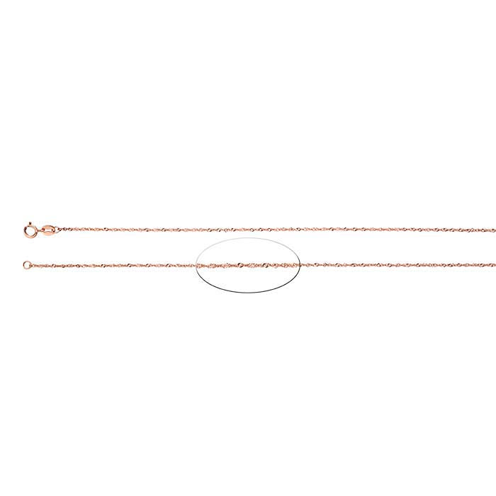 14K Rose Gold Diamond-Cut Singapore Chain
