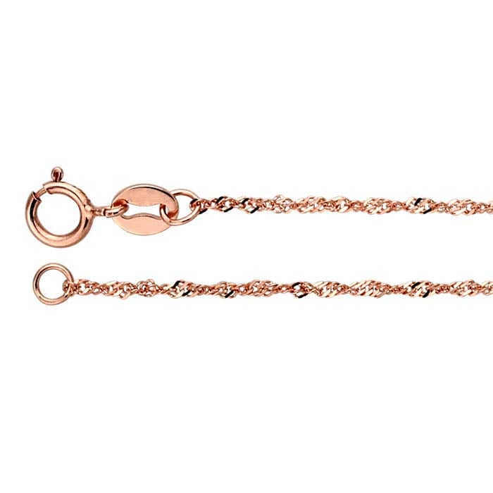 14K Rose Gold Diamond-Cut Singapore Chain
