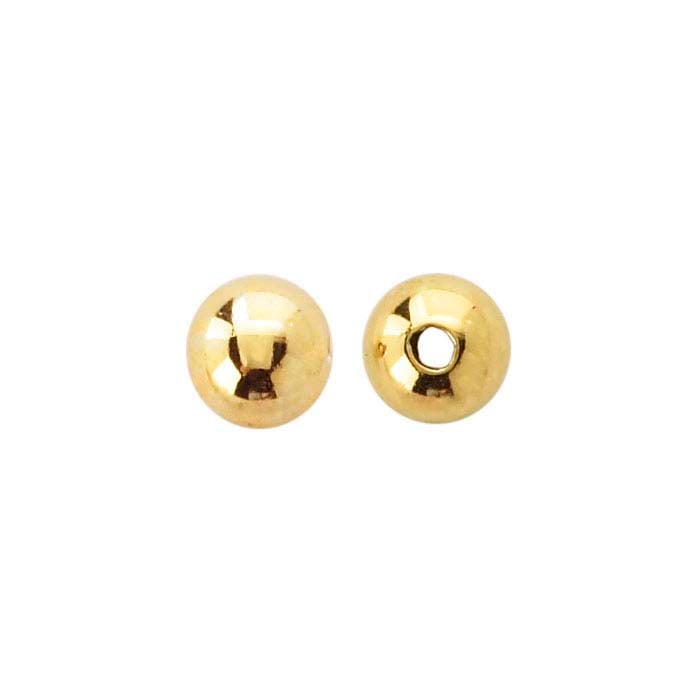14K Yellow Gold Round Lightweight Bead