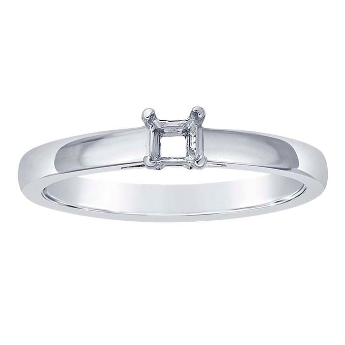 Montatura per anello a cestello principessa in oro bianco 14K