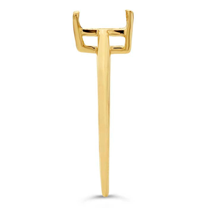 14 Karat Gelbgold, 7 x 5 mm, Smaragdschliff, Korbringfassung