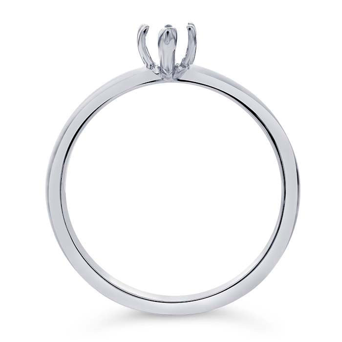14K White Gold 6 x Pear Ring Mounting