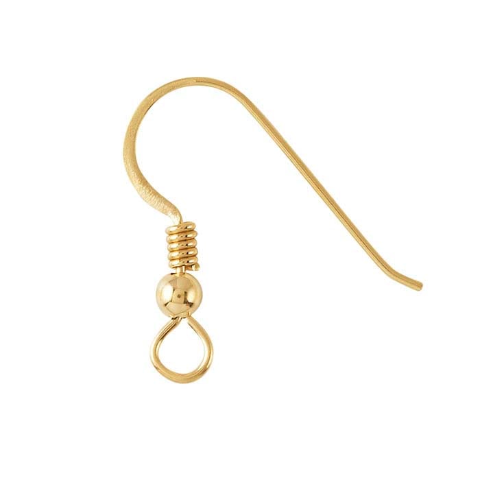 Wire Loop Clean Ear Hammered Ear Wire with Loop, Coil and Bead – Amadesa