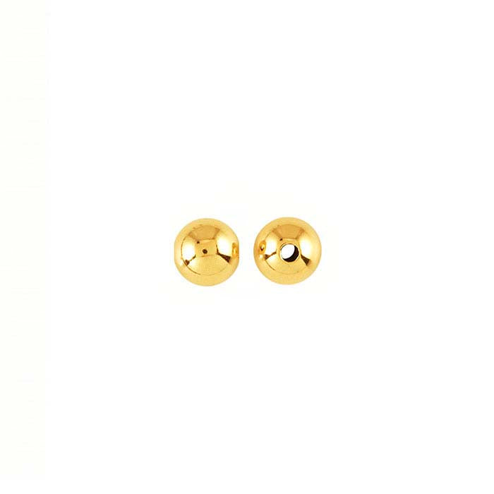 14K Yellow Gold Round Heavy-Wall Seamless Bead