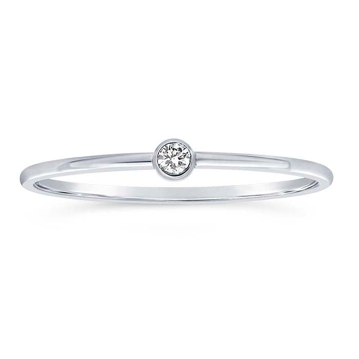 14K White Gold Lab-Grown Diamond-Set Ring