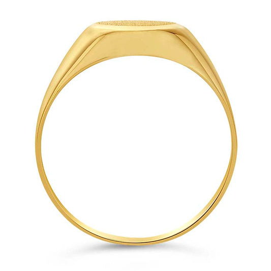 14K żółte złoto matowe pierścionek sygnet owalny 11 x