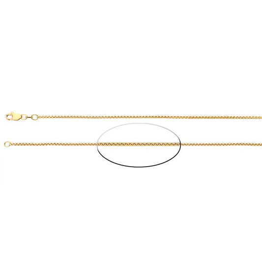 14K Yellow Gold Hollow Rounded Box Chain
