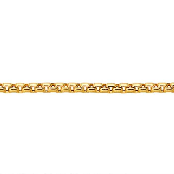 14K Yellow Gold Hollow Rounded Box Chain