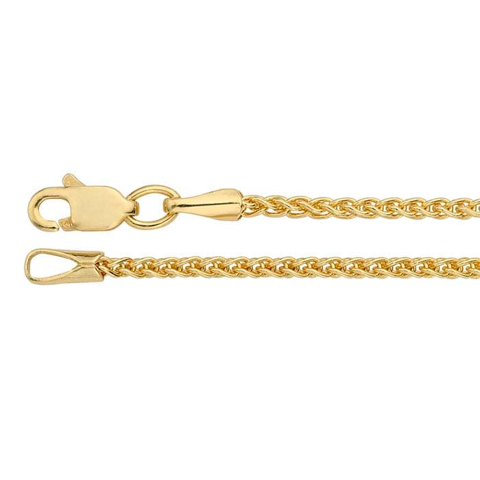 14K Yellow Gold Round Wheat Chain