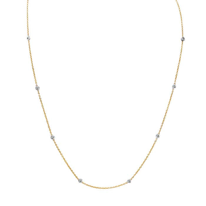 14 Karat Gelbgold-Kette mit Diamanten