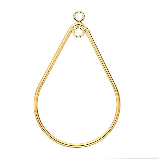 Composant en forme de goutte rempli d'or jaune 14/20 avec anneau fermé