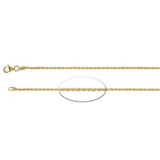 14K Yellow Gold Diamond-Cut French Rope Chain
