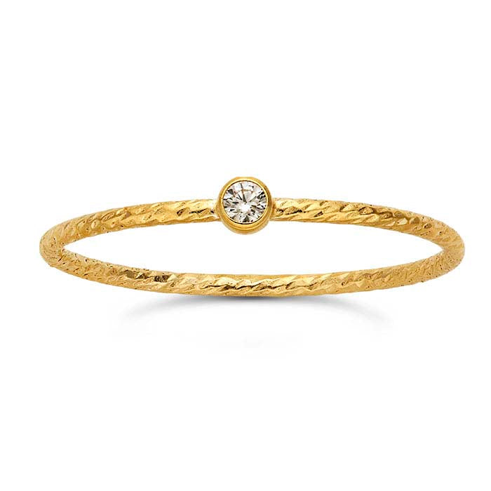 14/20 Yellow Gold-Filled White CZ-Set Sparkle Ring